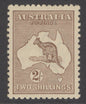 SG 41 Australia 1915-27. 2/- brown, watermark 6, die 2, perf 12. A fine fresh lightly mounted mint example. Good colour & well centred CAT £300