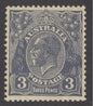 SG 100 Australia 3d dull ultramarine. Unmounted mint CAT £40