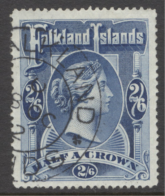 SG 41 Falklands 1898. 2/6 deep blue. Very fine used. Good colour & well centred CAT £300