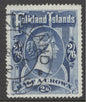 SG 41 Falklands 1898. 2/6 deep blue. Very fine used. Good colour & well centred CAT £300
