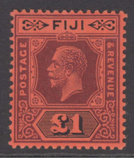 SG 137a Fiji 1912-23. £1 purple & black/red. Fine unmounted mint CAT £250
