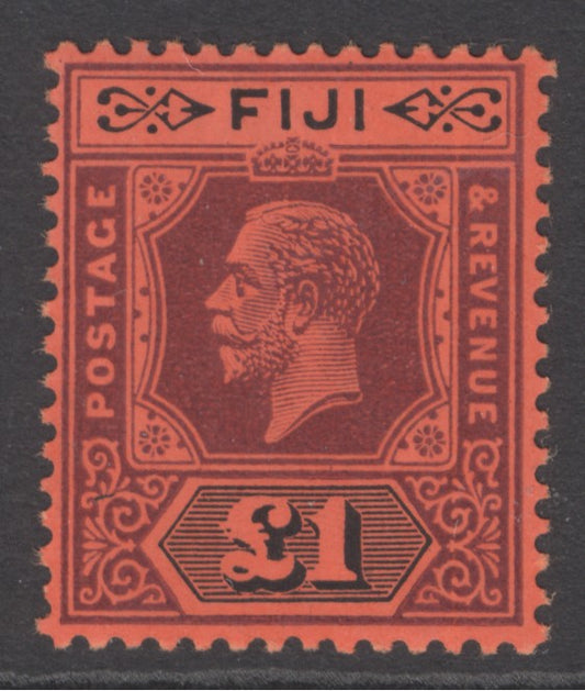SG 137a Fiji 1912-23. £1 purple & black/red. Fine unmounted mint CAT £250