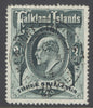 SG 49b Falklands 1904-12. 3/- deep green. Superb used with a crisply struck Port Stanley, June 4 1914 CDS CAT £160
