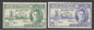 SG 132-133 Gibraltar 1946. ½d & 3d set of 2 ‘Perf’ specimen. Lightly mounted mint CAT £160