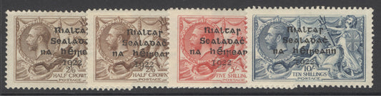 SG 17-21. Ireland 1922. 2/6 to 10/-. Fine mounted mint CAT £375