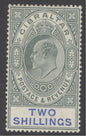 SG 52 Gibraltar 1903. 2/- green & blue. Very lightly mounted mint. Good colour & well centred CAT £150
