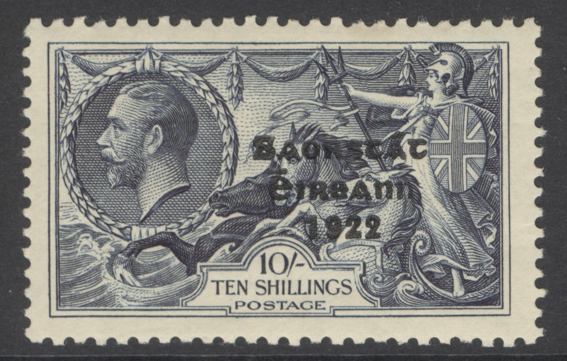 SG 101 Ireland 1935. 10/- indigo. A fine fresh lightly mounted mint example. Good deep colour & well centred CAT £400