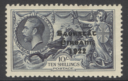 SG 101 Ireland 1935. 10/- indigo. A fine fresh lightly mounted mint example. Good deep colour & well centred CAT £400