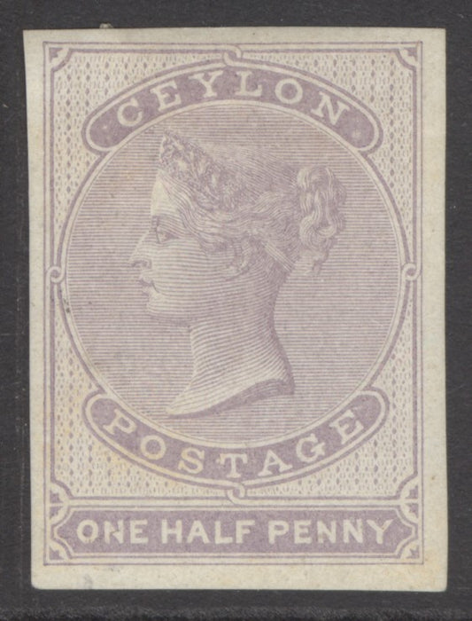 SG 17 Ceylon 1857-64. ½d dull mauve. A fine fresh mounted mint example. 4 fine margins CAT £190