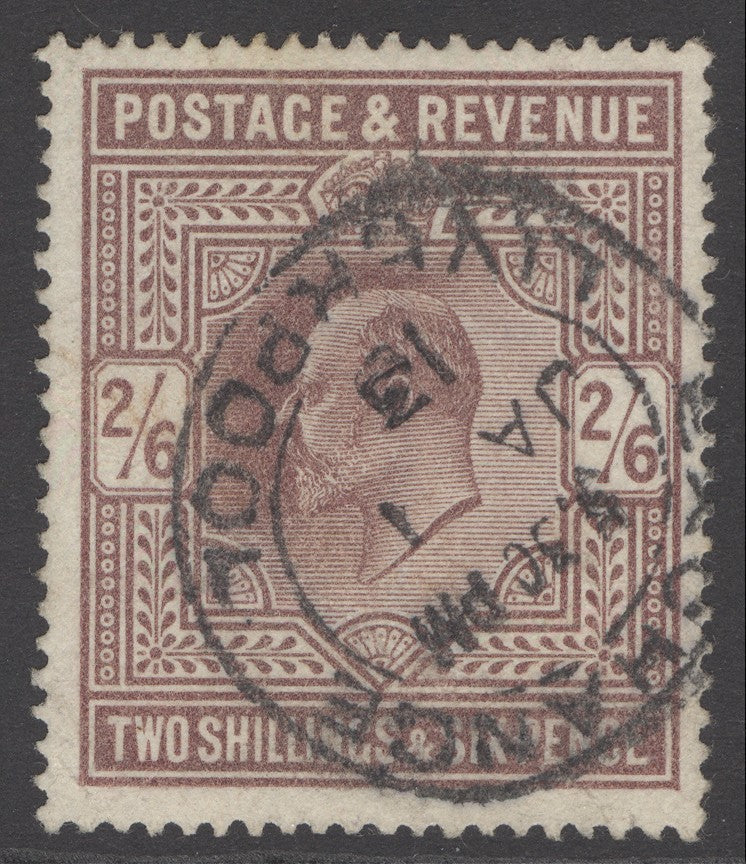 SG 317 2/6 dark purple. Very fine used with a Liverpool exchange CDS, Jan 1st 1913