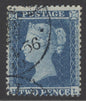 SG 23a 2d blue plate 5 lettered HL. Very fine used with a dark blue 1856 CDS