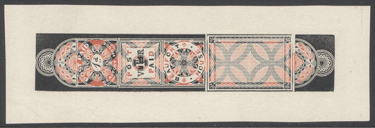 1838 Treasury competition essay ‘Beaufort House 1d’ in red & black. Exceptional quality