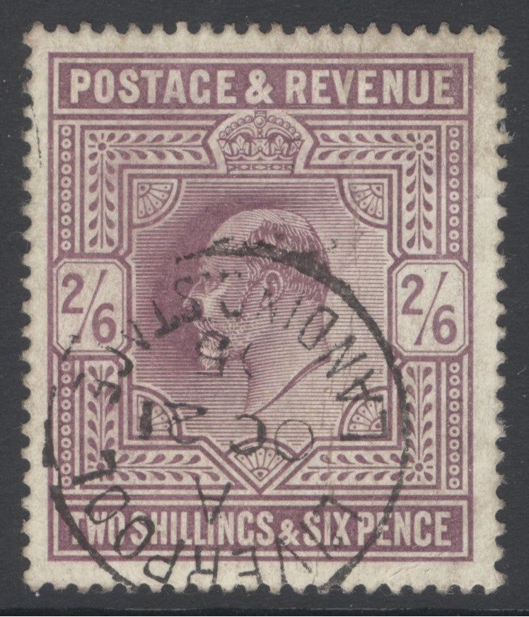 SG 262 2/6 dull purple, chalky paper. Very fine used with a Liverpool Landing stage, Oct 21st 1905 CDS