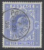 SG 265 10/- deep ultramarine Spec M53(2). Very fine used with a Portsmouth, Feb 25th 1903 CDS. Lovely deep colour & well centred
