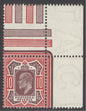 SG 311 10d dull reddish-purple & carmine marginal example. Unmounted mint (hinged in top margin) CAT £150