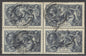 SG 452 10/- indigo block of 4. Very fine used with London CDS’s CAT £300