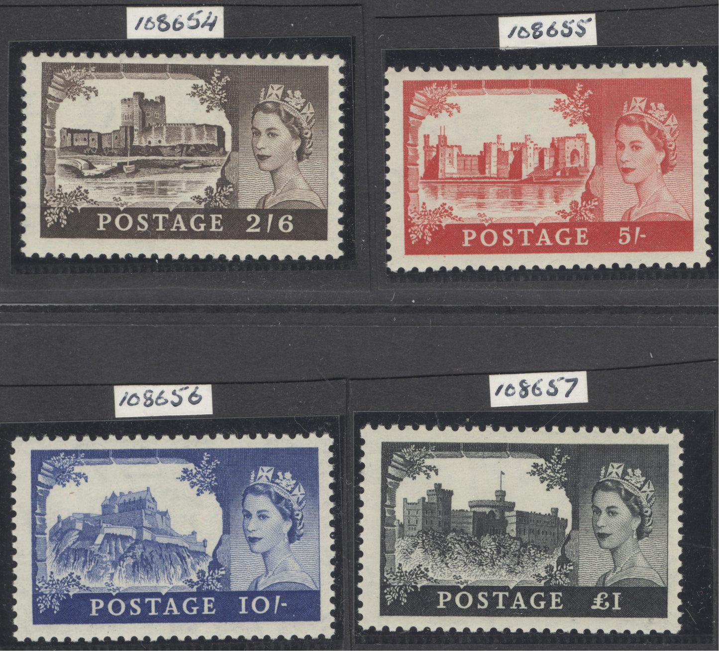SG 536/539 1955 Waterlow High value set of 4. Fine unmounted mint each with RPS cert