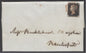 SG 1 1d intense black plate 6 lettered AJ on entire. Superb used with an orange-red Maltese cross on Congleton, Feb 8th 1841. 4 fine margins, fresh & lovely quality (spec AS40) CAT £775+.