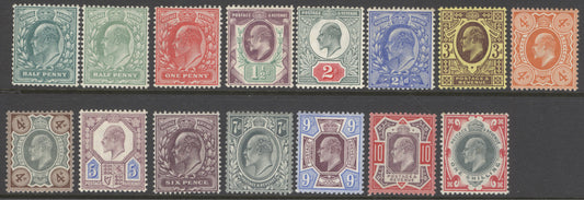 SG 215-257 Edward set ½d-1/-. Very lightly mounted mint with good fresh colours
