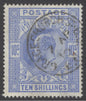 SG 265 10/- ultramarine. Very fine used with a Gracechurch CDS, 7th April 1910