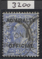 SG O105 2½d ultramarine Admiralty official. Very fine used. Hendon cert