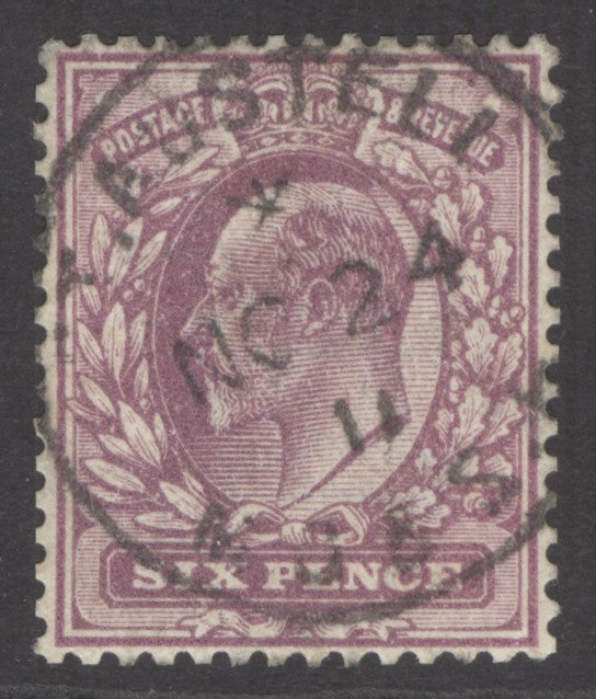SG 295 6d Royal purple. Very fine used with a St Austell, Nov 24th 1911 CDS CAT £90