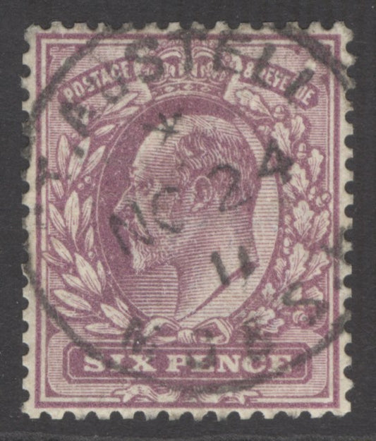 SG 295 6d Royal purple. Very fine used with a St Austell, Nov 24th 1911 CDS CAT £90