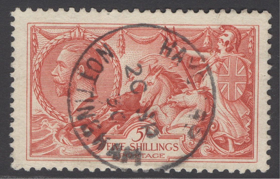 SG 416 5/- rose-red. Very fine used with a Nottingham CDS. Good deep colour & well centred