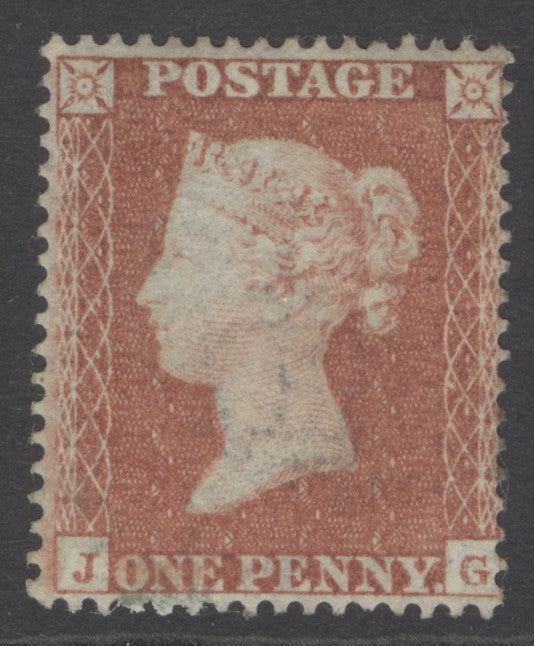 SG 17 1d red-brown lettered JG. Lightly mounted with good centring CAT £375