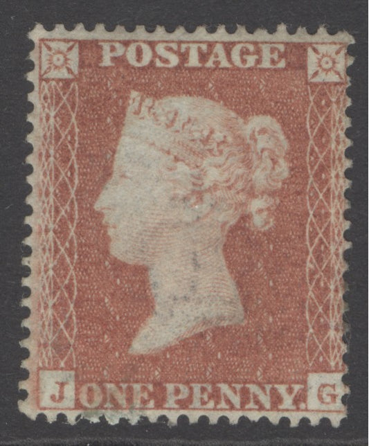 SG 17 1d red-brown lettered JG. Lightly mounted with good centring CAT £375