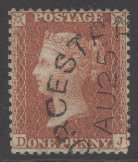 SG 29 1d red-brown plate 37 lettered DJ. Superb used with Dorchester CDS