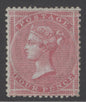 SG 63 4d carmine, watermark medium garter on thick, blued, highly glazed paper. Lightly mounted mint with good deep colour. Rare CAT £10,000
