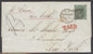 SG 100 1/- deep green. Used on entire to New York from Glasgow via Cork, Sept 30th 1865. Nice clean item CAT £450