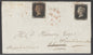 SG 2 1840 1d black plate 2 lettered SI tied by a faint red Maltese cross to 18 Dec 1840 wrapper to Chard with Bridgewater date stamp alongside...