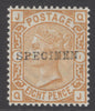 SG 156 8d orange, overprinted specimen. Fine unmounted mint with good deep colour & well centred CAT £350