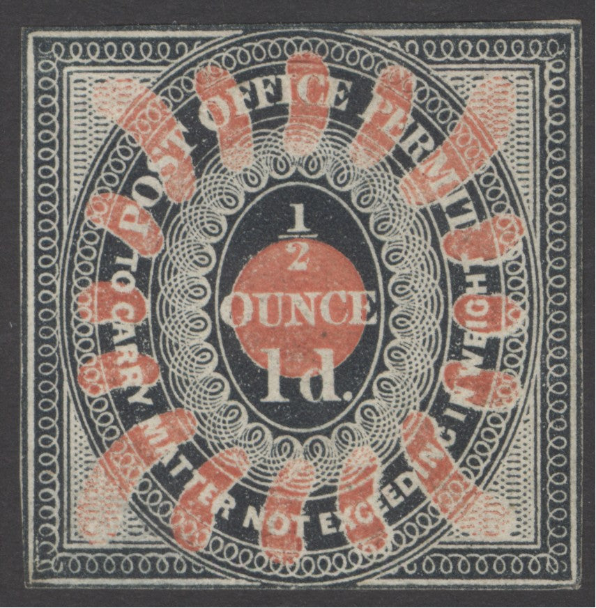Charles Whiting essay No.10 in black & red using the Congreve printing. A nice clean sound example CAT £1600