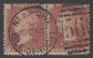 SG 43 1d rose-red plate 176 pair. Very fine used with Newport, Isle of Wight CDS & part numeral