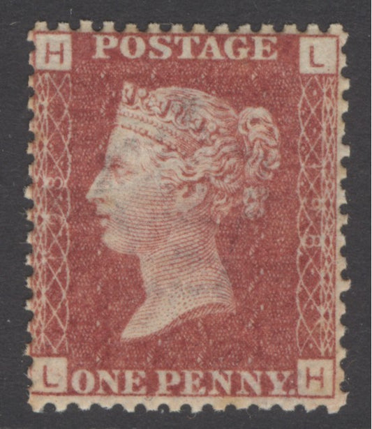 SG 43 1d rose-red plate 198 lettered LH. A fine fresh unmounted mint example