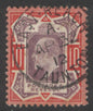 SG 256 10d dull purple & scarlet. Very fine used with an East Taunton, April 22nd 1912 CDS