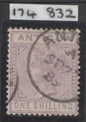 SG 30 Antigua 1884-86. 1/- mauve, watermark crown CA. Fine used part Antigua CDS CAT £140. RPS cert
