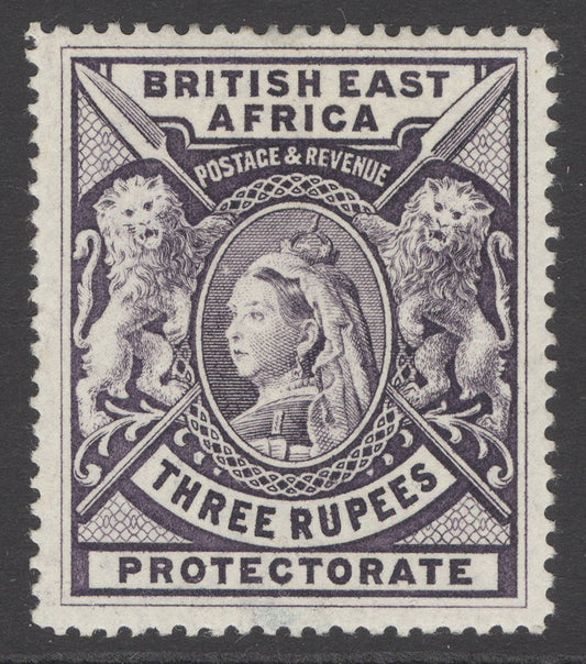 SG 94 BEA 1897-1903. 3r deep violet. A fine fresh mounted mint example with good colour & well centred CAT £225
