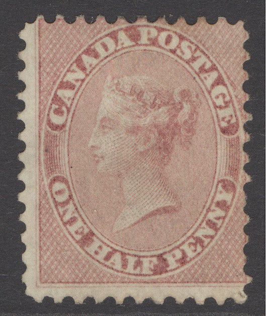 SG 25 Canada 1858-59. ½d deep rose, perf 11¾. A fresh mounted mint example CAT £4750