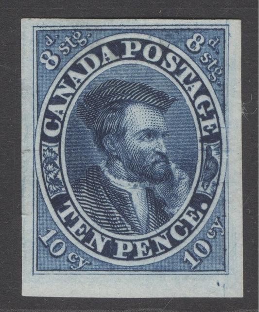 Colony of Canada 1857. 10d plate proof on India paper in the issued colour. Very fresh. A lovely example