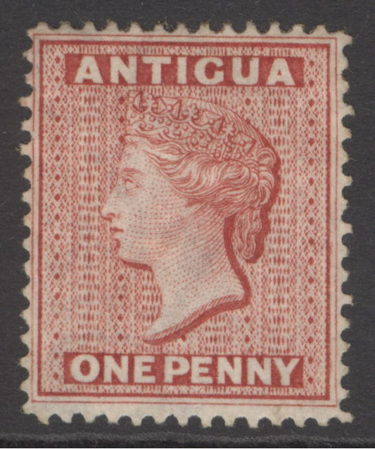 SG 16 Antigua 1876. 1d lake, watermark crown CC, perf 14. A fresh mounted mint example CAT £225