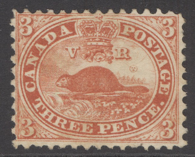 SG 26 Colony of Canada 3d red perf 11¾. A fresh mint example without gum CAT £13000