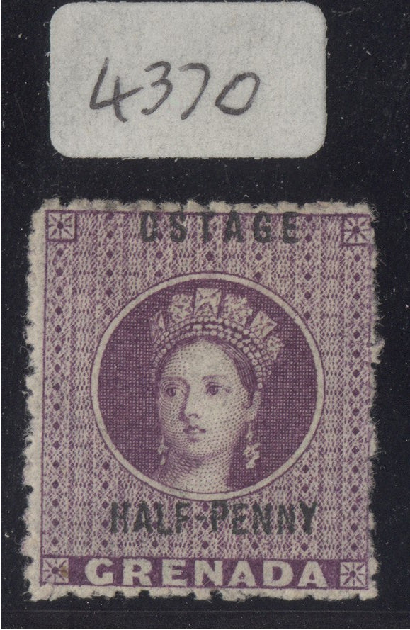 SG 21c Grenada 1881 ½d deep mauve with variety ‘ostage’. Fine mounted mint. BPA cert