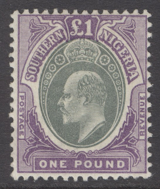 SG 20 Southern Nigeria 1903-04. £1 green & violet. Very lightly mounted mint CAT £475