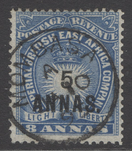 SG 27 BEA 1894. 5a on 8a blue. Superb used with a Mombasa CDS