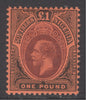 SG 56 Southern Nigeria 1912. £1 purple & black/red. Fine unmounted mint