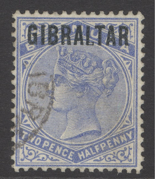 SG 4a Gibraltar 1886. 2½d ultramarine overprint in blue-black. Very fine used CAT £160